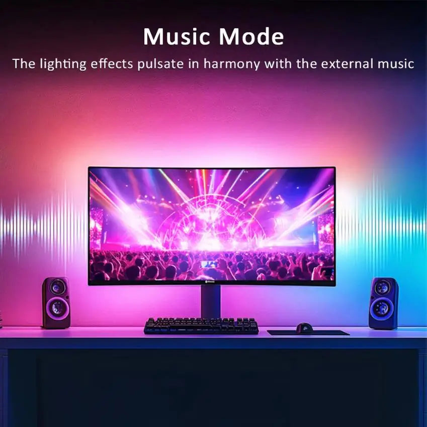 LED Strip Lights for PC Monitor With App Controlled Gaming Backlight with Music Sync